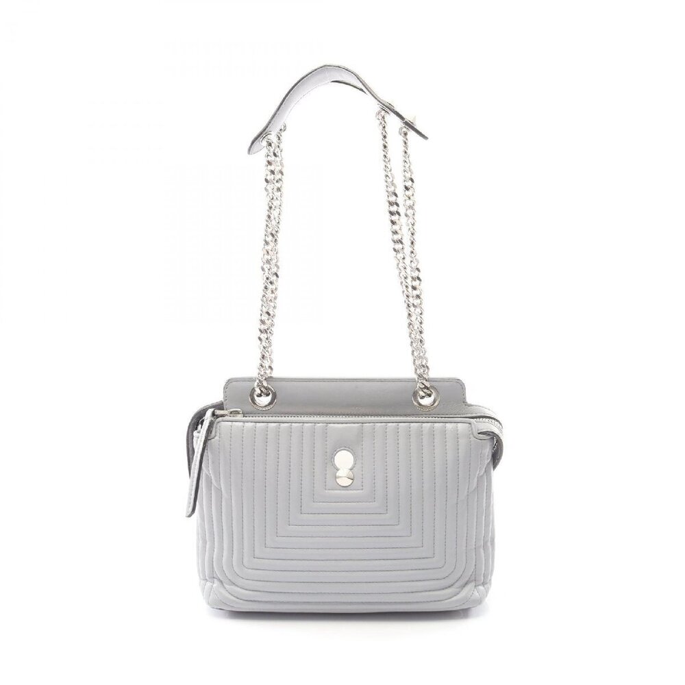 Fendi com Click Shoulder Leather Bag Black